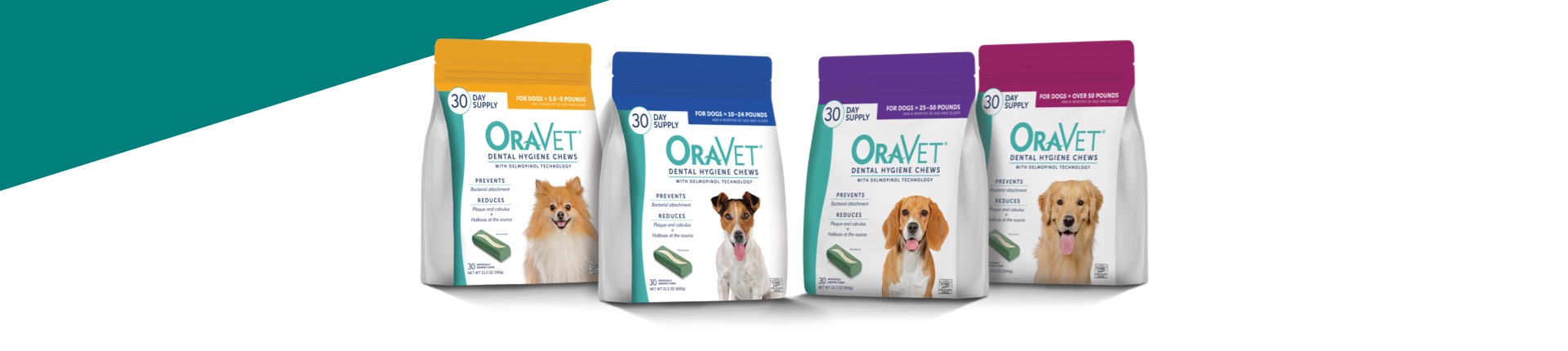 Image of the 30 day supply bags for dogs of different sizes